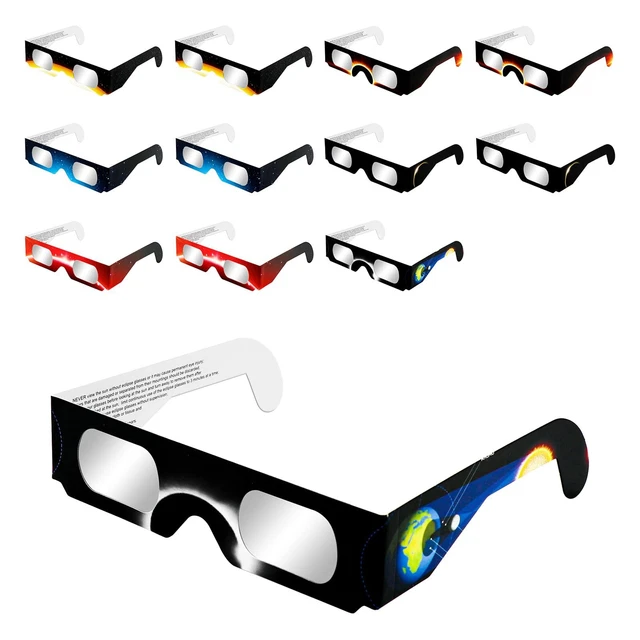 1/2/4/6/12 PACK SOLAR Eclipse Glasses 2024 ISO 123122 CE Approved