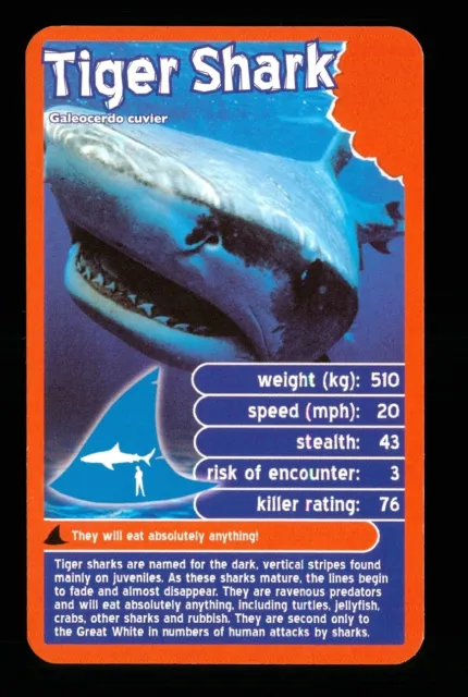 1 x info card deadliest predator Tiger Shark - R114