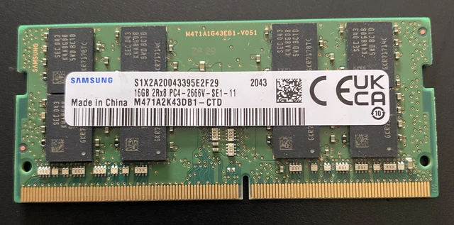 BRAINZAP Mémoire RAM DDR4 SO DIMM PC4 2666V SA1 11 1Rx8 2666 MHz 1,2 V CL19 pour ordinateur portable 16 Go