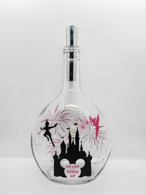 Disney Style Themed Castle Glass Light Up Bottle / Night Light / Lamp / Gift