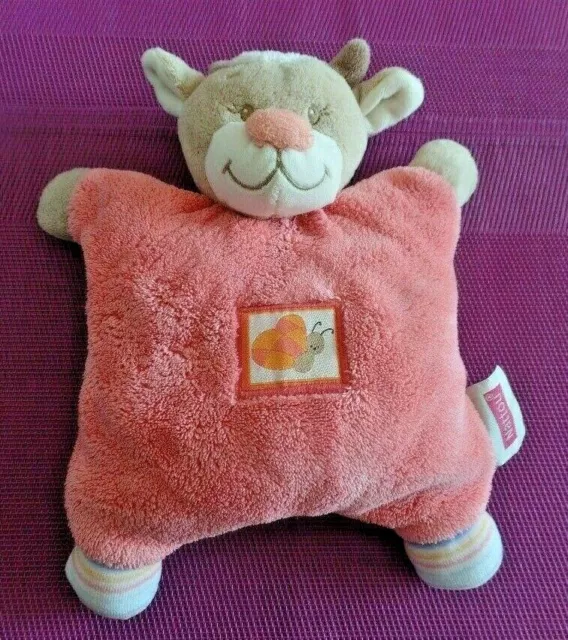 S11 / doudou vache semi plat rose papillon NATTOU grelot