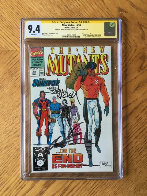 New Mutants #99 Signed by Rob Liefeld & Fabian Nicieza 1st Feral 9.4 NM CGC
