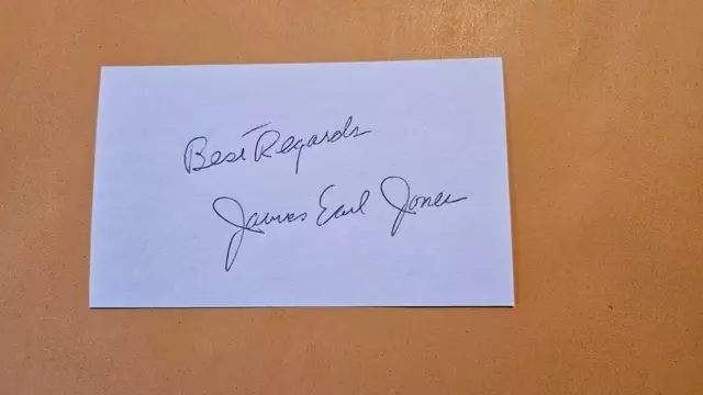 JAMES EARL JONES SIGNED 3x5 INDEX CARD AUTOGRAPH