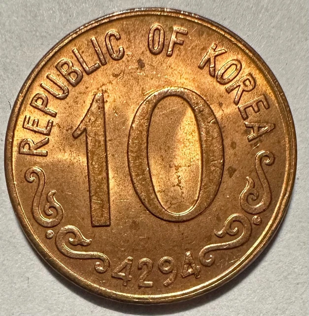 4294 (1961) South Korea 10 Hwan, UNC/BU RD