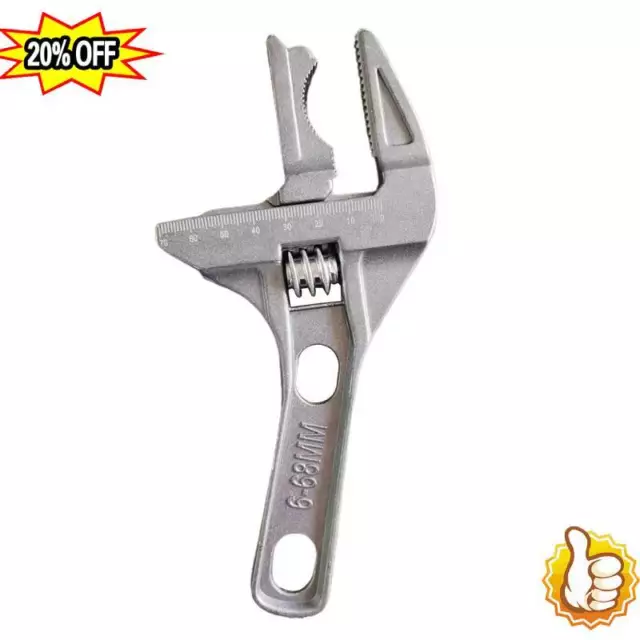 Adjustable Spanner Wrench Tool Wide Jaw Large Hand Nut Opening Steel Key 16-68MM