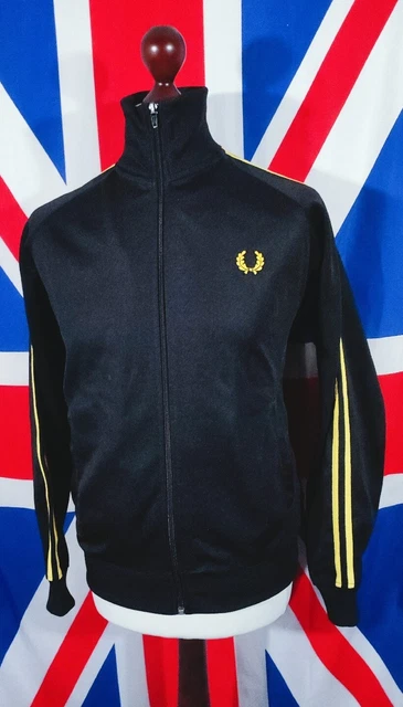 Fred Perry Tracksuit Top - M/L - Black - Mod Casuals Terraces