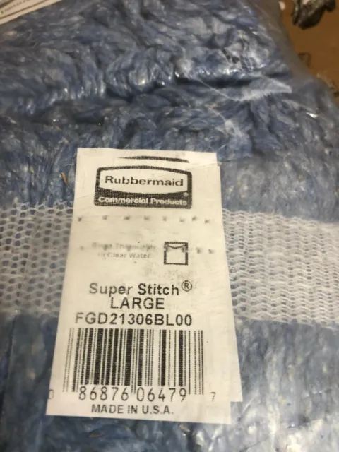 Rubbermaid Commercial FGD21306BL00 LARGE Mop Heads D213 Super Stitch New 6 Pk ~