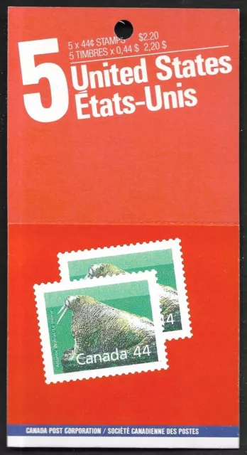 pk86593:Stamps-Canada #BK104b Walrus 5 x 44 cent Booklet -MNH