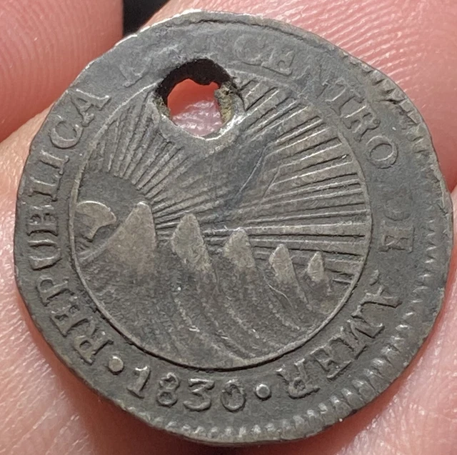 Guatemala Honduras Costa Rica Nicaragua El Salvador KM21 1 Real 1830 Very Rare