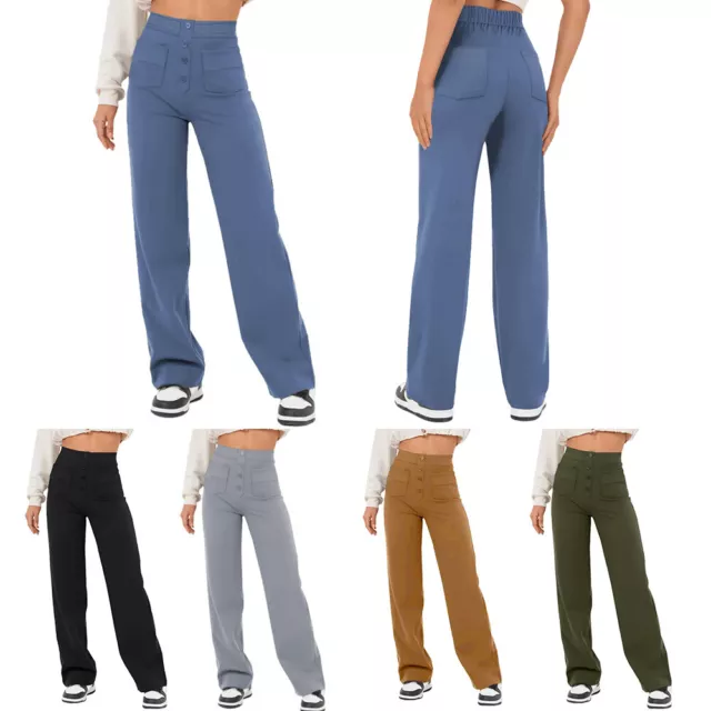 Nuevos Pantalones Vaqueros De Pierna Ancha Para Mujer Pantalones Cargo <