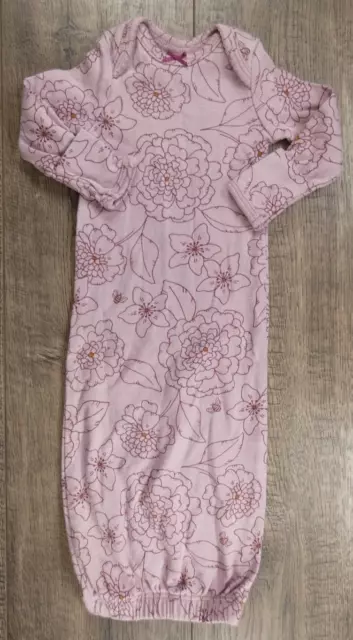 Baby Girl Clothes Carter's Preemie Mauve Flower Sleep Gown