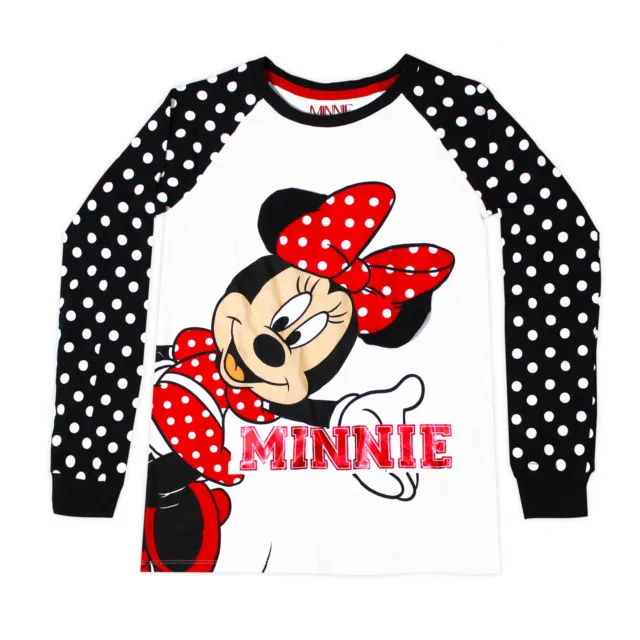 Licensed Disney Minnie Mouse Long Sleeve Top T-Shirt 3D Ears Age 2-12 Years
