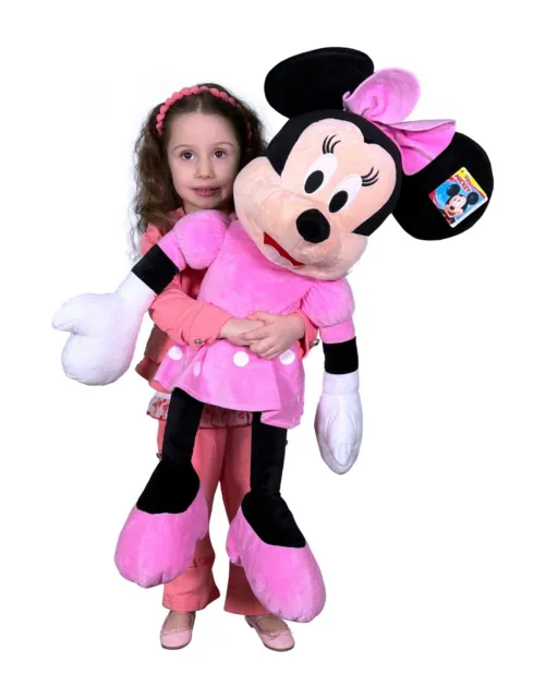 Peluche 85cm Disney Minnie Mouse Classica Rosa Originale Ragazza Bambina