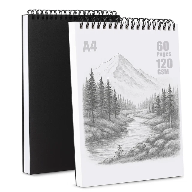 A4 ARTIST SKETCH Book Drawing Pad White 100 GSM Cartridge Paper Dry ...