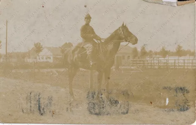 Soldato a cavallo CAVALLERIA Regio Esercito Foto militare