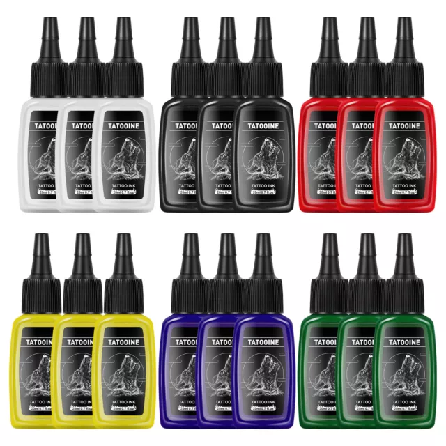 20ml/0.7 fl.oz Bunte Tattoo Tinte Set Tattoo Permanent Tattoo Pigment 18/12/6pcs