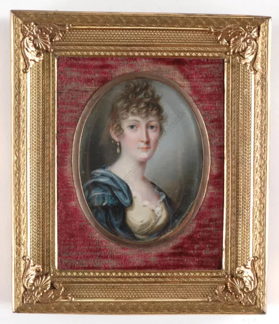 Johann Baptist Lampi II (1775-1837) "Portrait of a lady", miniature, 1800s