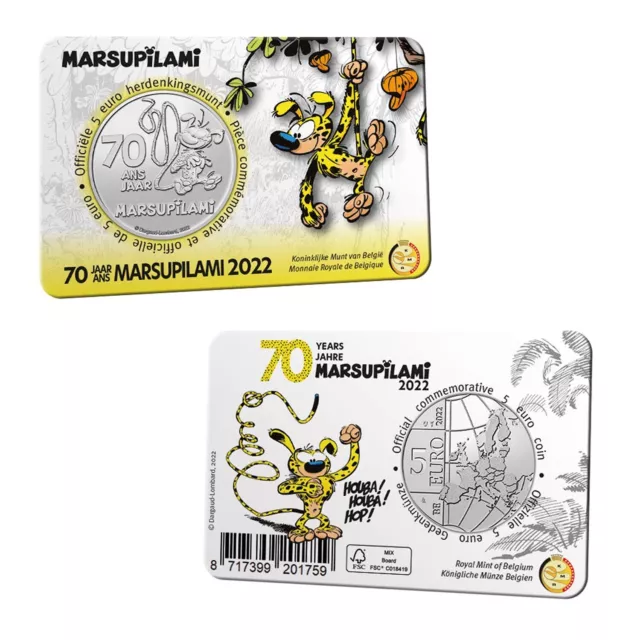 #RM# COINCARD 5 EURO COMMEMORATIVE BELGIQUE 2022 - MARSUPILAMI (normal version)