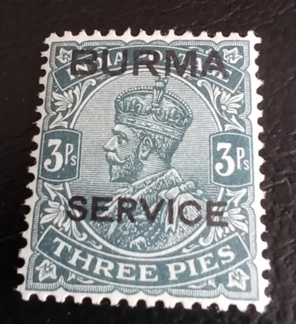 Burma George V 1937 3Pi Slate Grey Mint With Service Overprint SG O1 (A8)