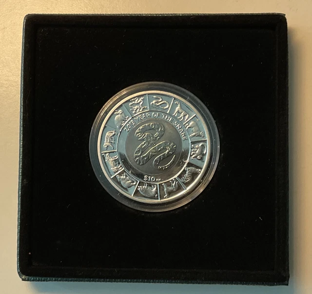 2013 British Virgin Islands Year Of The Snake Silver Proof With Titanium Center