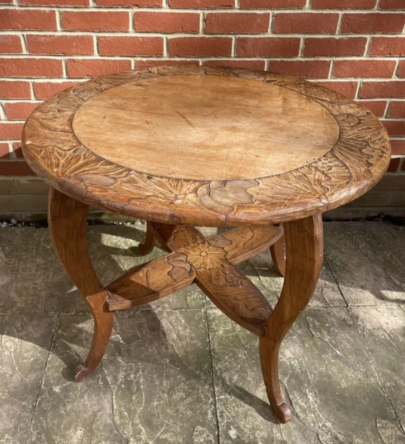 Large Rare Liberty of London hand carved Japanese side table