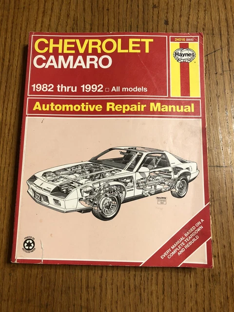 Chevy Camaro Iroc Z28 1982-1992 Shop Service Repair Manual Book Wiring Diagrams