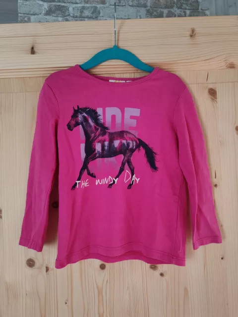 Kinder Mädchen Oberteil Shirt Pullover Gr. 98/104 Rosa Pferde NKD Liegelind