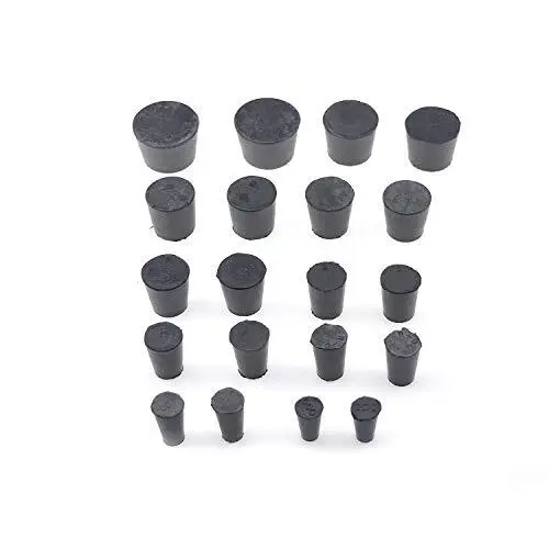 Rubber Stoppers 10 Assorted Sizes 0007 2pcs Each Per Size Black