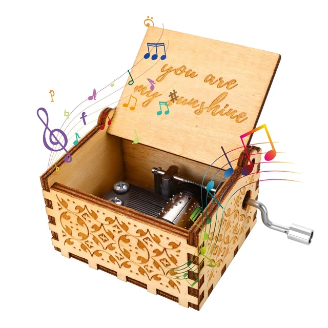 You Are My Sunshine Hand Crank Music Boxes, Wood Music Boxes