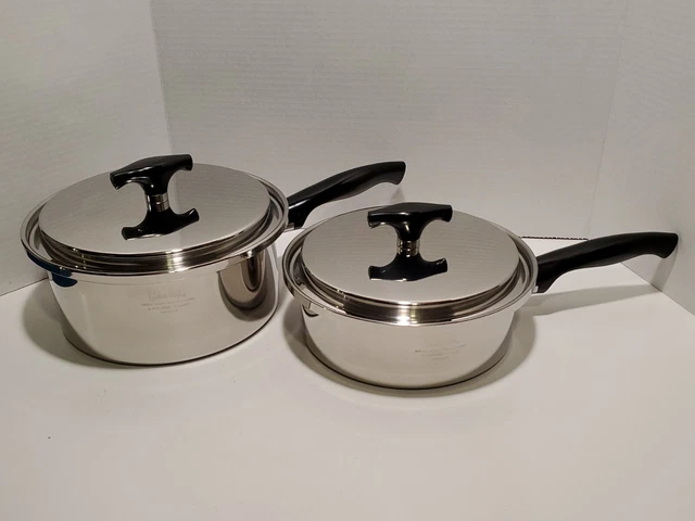Utensilios De Cocina Artesanales De 3 Capas Acero Inoxidable 2 Qt Y 3 Qt Sartenes De Salsa Con Tapas