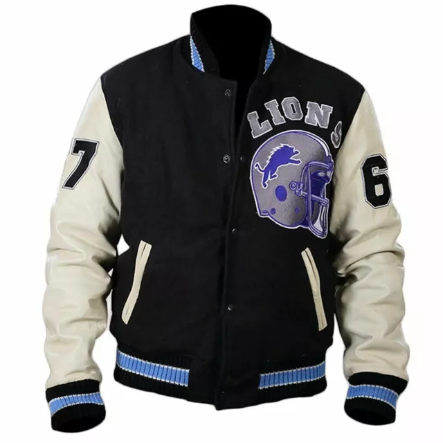 Beverly Hills Cop Eddie Murphy Axel Foley Detroit Lions Varsity Letterman Jacket