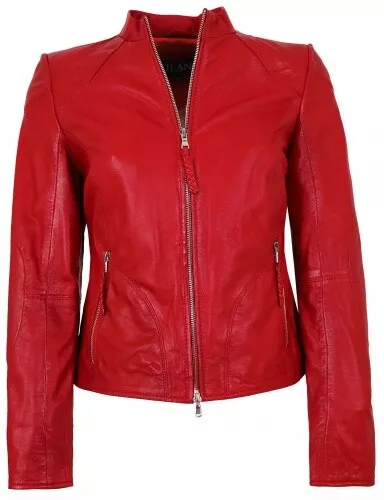 Jilani - Damen Echtleder Lederjacke Lammnappa rot *B-Ware*