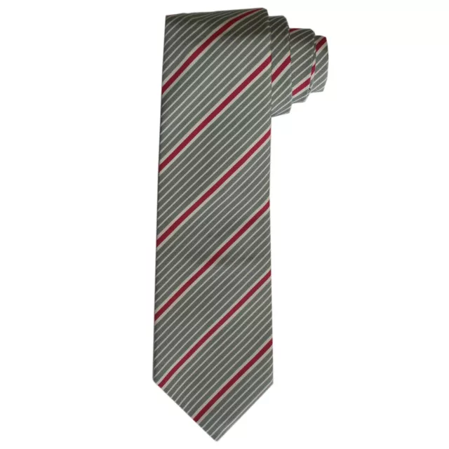 Cravatta a righe Paul Smith lusso collezione britannica rosso e grigio 8 cm made in England