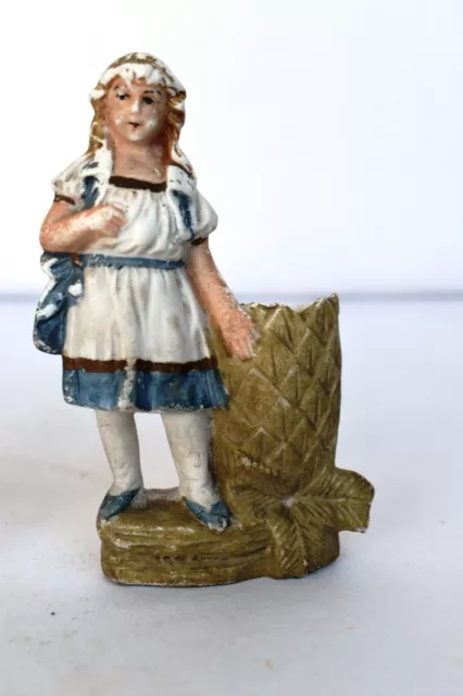 Vintage German Bisque Boy & Girl Figurine Spill Vase Flower Bud Vase Statue 2 Pc 3