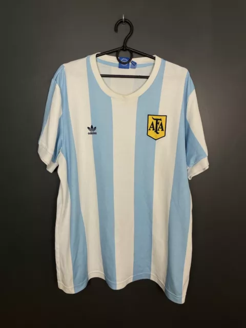 Argentina National Team Home Football Shirt #10 Adidas Originals Retro Size Xl