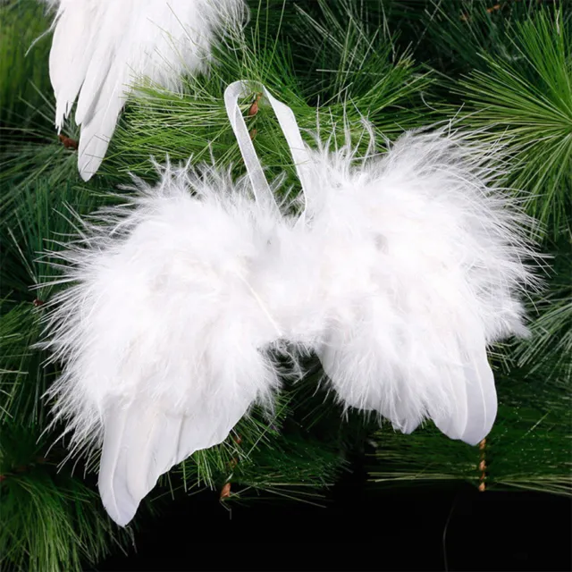 Christmas Tree White Feather Angel Wings Christmas Halloween Fancy Dress Costume