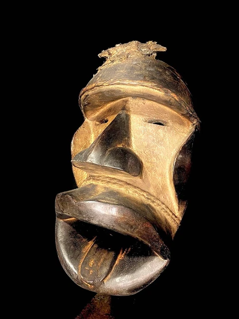African Hand Carved Dan-Kran, , Liberia: A very old chimpanzee mask, called-5810