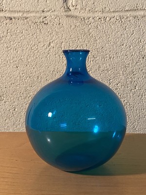 Vaso opalino venini’99 di colore petrolio H:49cm 