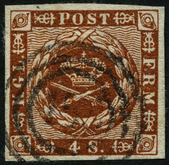 SCHLESWIG-HOLSTEIN DK 7 o, 158 (LENSAHN) auf 4 S. liniert, Pracht