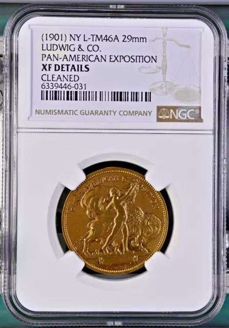 (1901) NY L-TM46A (29mm) LUDWIG & CO. PAN-AMERICAN EXPOSITION -NGC XF DETAILS