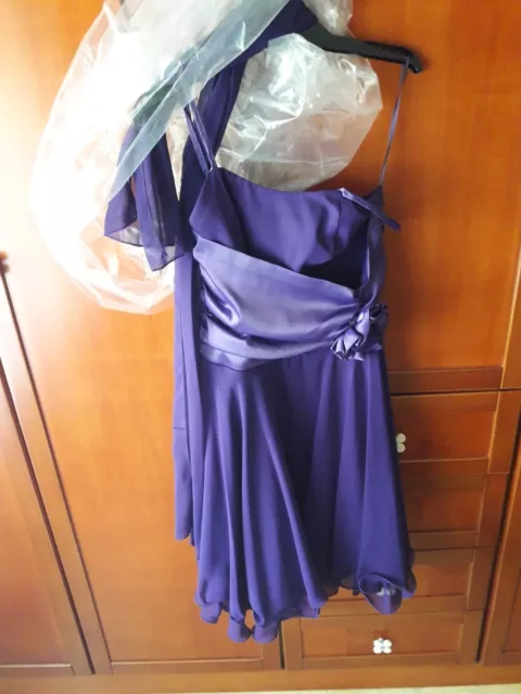 Abito cerimonia donna plisse vestito elegante chiffon corto sexy mini matrimonio
