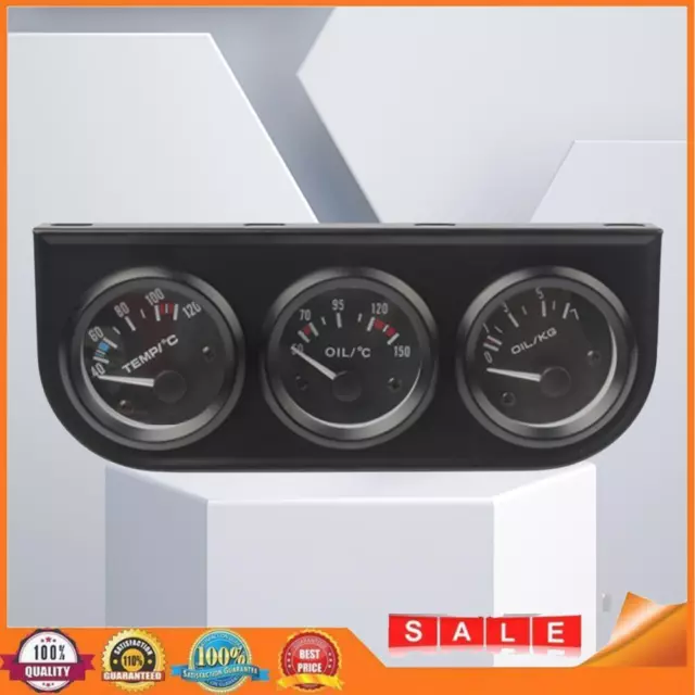 Water Temperature Gauge Voltmeter Automobile Parts 3 in 1 Oil Pressure Gauge 12V