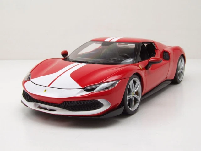 Bburago 1:18 - Voiture De Sport Miniature - Ferrari SF90XX Stradale Modele En Etain Avec 4 Ouvrants