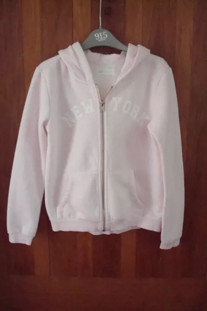 Girls H&M Pale Pink NYC Hoodie - Size EUR 146/152 (US 10/12 Yrs)