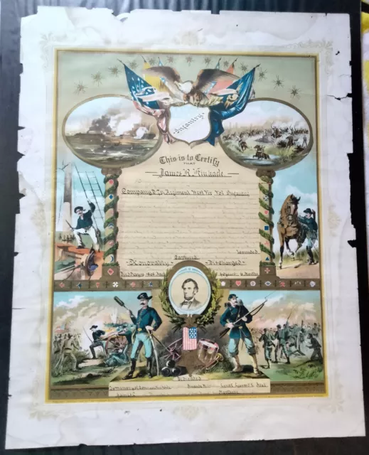 Civil War Certificate of Service/Discharge papers