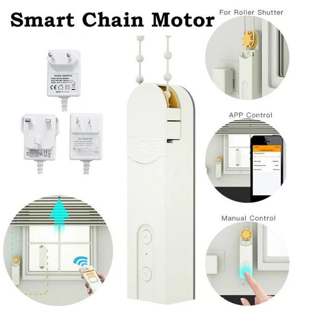 DIY SMART CHAIN Roller Blind Shade Shutter Drive Motor Power BT APP