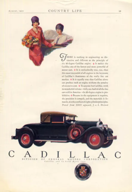Nothing so distinctive as the 90-degree Cadillac V-8 ad 1927 Cabriolet Coupe CL