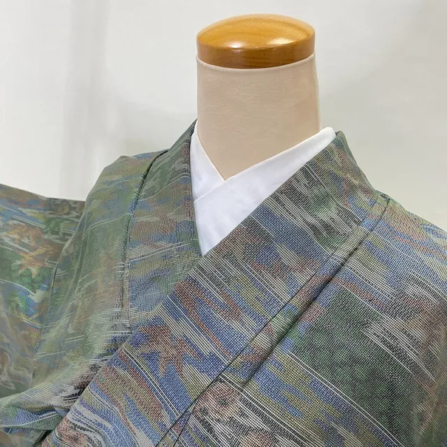 Oshima Tsumugi VINTAGE Japanese Kimono Silk tumugi ANTIQUE LADIES KIMONO 1733