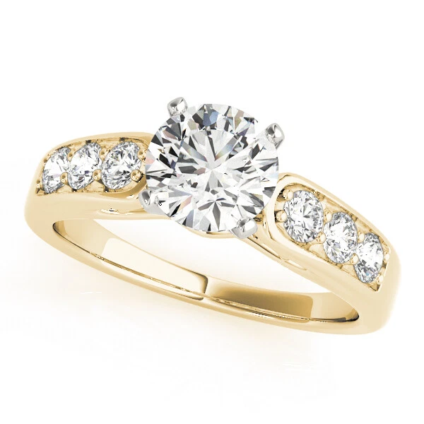 Bague Fiançailles 4CT Diamant Simulé - Coupe Coussin Jaune - Plaqué Or Blanc Argent 14k - Taille Variable