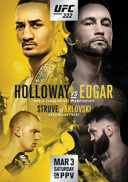 Holloway Vs Edgar Poster Locandina 45X32Cm || Arti Marziali Mma Ufc